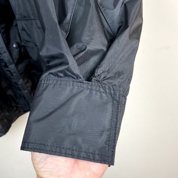 Harley Davidson Rain Jacket Mens Medium Black Nylon Spell Out Motorcycles Zip Up - Picture 10 of 14
